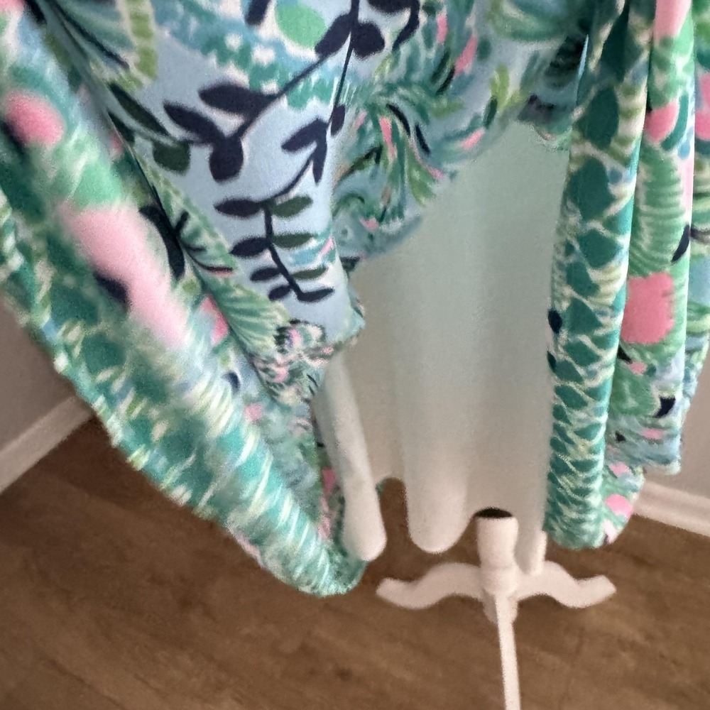 Lilly Pulitzer Aqua Tropical-Print Long Sleeve Dress - Picture 5 of 12